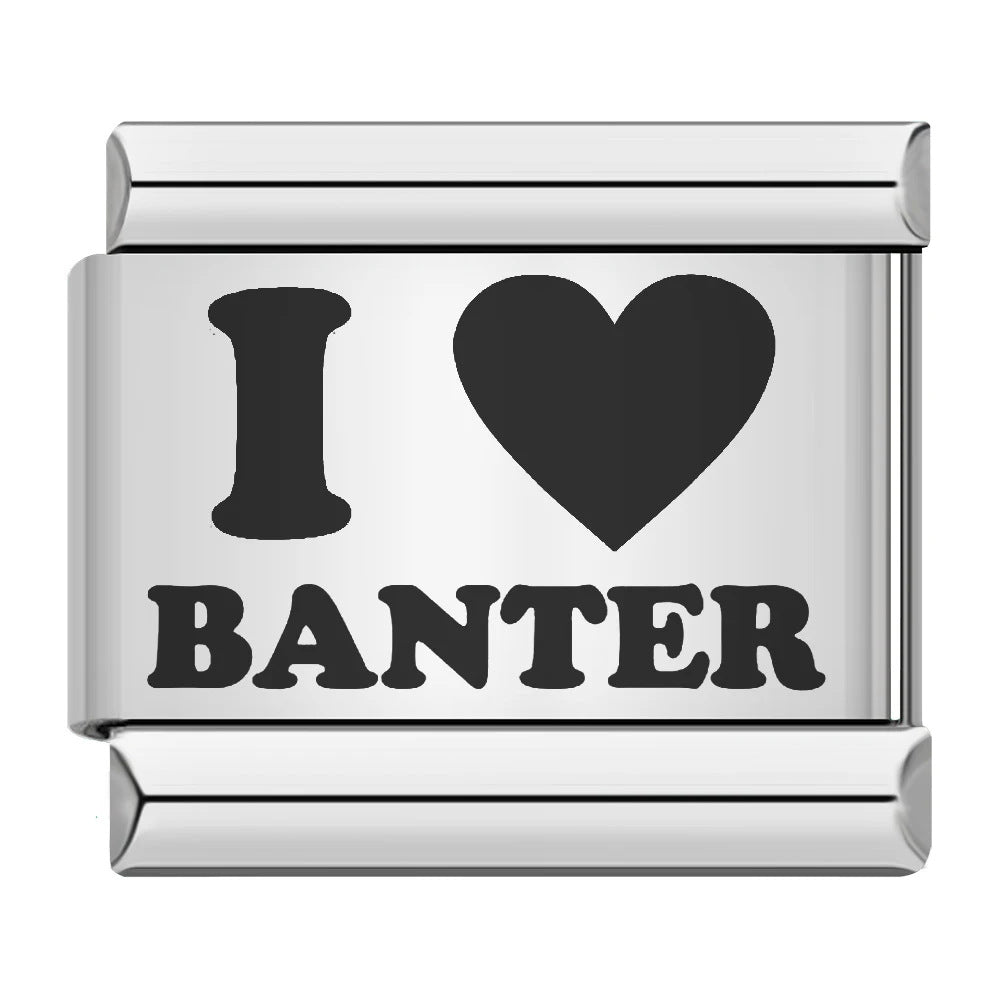 Cross Border Hot Selling Laser Engraving Heart-shaped Series Titanium Steel Handmade DIY Italian Module Bracelet Wholesale