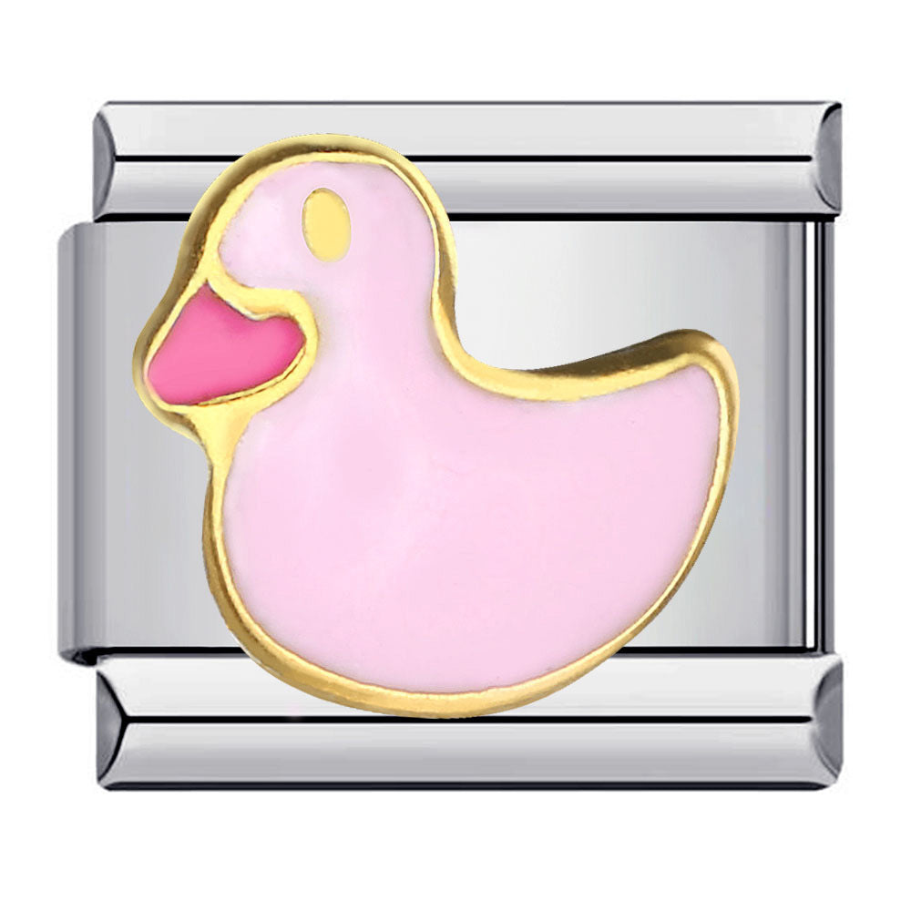 Cross Border New Stainless Steel Welding Pattern Gold-plated Drip Oil Wristband Cartoon DIY Italian Module Bracelet Wholesale