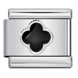 Color Dripping Oil Clover Module Bracelet Stainless Steel Stamping Pattern DIY Elastic Bracelet Accessories Wholesale