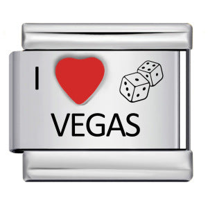 Laser Engraved Red Heart-shaped Ball Pattern Charm Module Titanium Steel DIY Free Splicing Italian Bracelet