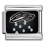 New DIY Italian Module Bracelet Titanium Steel Drip Oil Welding Pattern Strap Chain Fashion Splicing Strap Chain