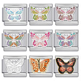 New Butterfly Series DIY Italian Module Bracelet Titanium Steel Welded Drip Oil Strap Chain Fashion Splicing Bracelet