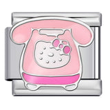 Cute Cartoon Cat Titanium Steel Welded Drip Bracelet DIY Italian Modular Charm Friendship Gift for Besties