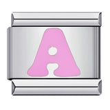 New Titanium Steel Pink English Letter DIY Italian Module Bracelet Italian Charm Bracelet