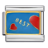 Long Letter Titanium Steel Welding Drip DIY Italian Module Bracelet Italian Charm Bracelet