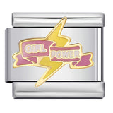 Stainless Steel Welded Gold-Plated Drip Oil DIY Personalized English Elastic Patchwork Bracelet - Italian Module Wholesale