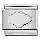 Concave Silver Titanium Steel Stamping Pattern DIY Italian Module Bracelet Italian Charm Bracelet