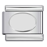 Concave Silver Titanium Steel Stamping Pattern DIY Italian Module Bracelet Italian Charm Bracelet