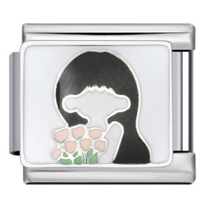 Hot Sale Personalized Titanium Steel Gold-plated Drip Oil Bracelet, DIY Italian Modular Bracelet, Little Girl's Gift.