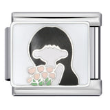 Hot Sale Personalized Titanium Steel Gold-plated Drip Oil Bracelet, DIY Italian Modular Bracelet, Little Girl's Gift.