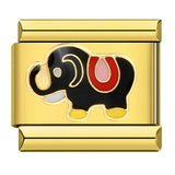 Italian Style Gold Black Modular Bracelet Titanium Steel Drip Welding Design DIY Stretchable Bangle