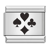 Cross Border Hot Selling Laser Engraving Chess and Card Entertainment Pattern Titanium Steel DIY Italian Module Bracelet Wholesale