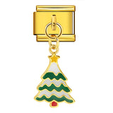 Single Hook Christmas Style Italian Module Bracelet with Gold Sole and Elastic Splicing DIY Titanium Steel Strap Chain