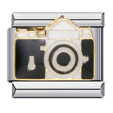 Music Hobby Series Stainless Steel Italian Module Bracelet Titanium Steel Welded Pattern DIY Bangle Wholesale