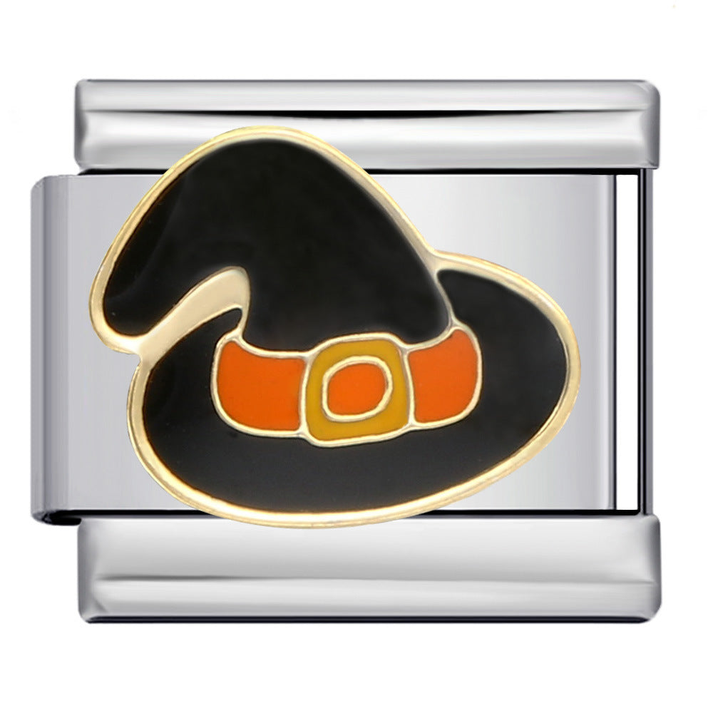 Cross Border Halloween Italian Module Bracelet Gothic Titanium Steel Welding Drip Oil DIY Bracelet