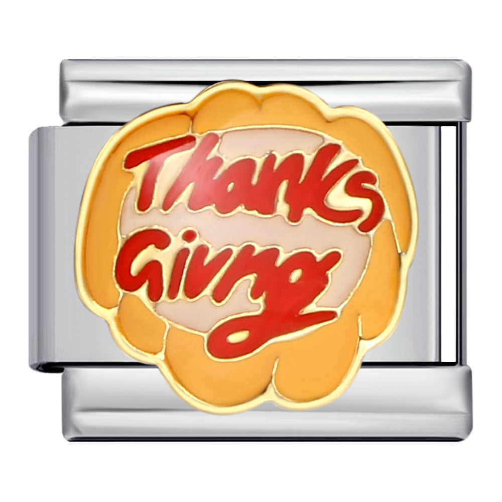 New Thanksgiving Series DIY Bracelet Stainless Steel Italian Module Bracelet Titanium Steel Welded Drip Oil Strap Chain