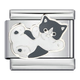 Pet Cat Dog Series Titanium Steel Welding Drip Bracelet Cartoon DIY Italian Module Wholesale Charm Bracelet for Animal Lovers