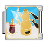 Gourmet Series Italian Module Bracelet Titanium Steel Welding Drip Oil Cartoon Pattern DIY Elastic Splicing Bracelet