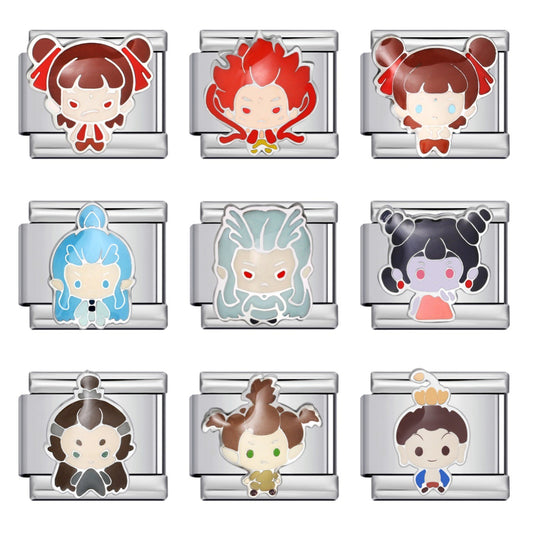 Cute Anime Cartoon Character Italian Module Bracelet Titanium Steel Welding Drip Oil DIY Elastic Splicing Bracelet