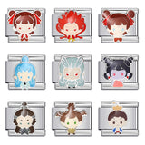 Cute Anime Cartoon Character Italian Module Bracelet Titanium Steel Welding Drip Oil DIY Elastic Splicing Bracelet