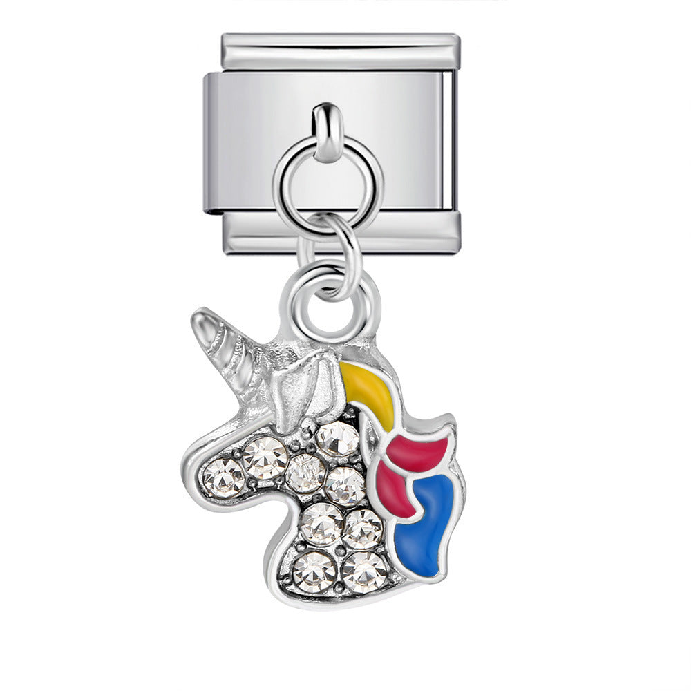 Single Hook Pendant Italian Module Bracelet Titanium Steel Splicing Strap Chain Italian Charm