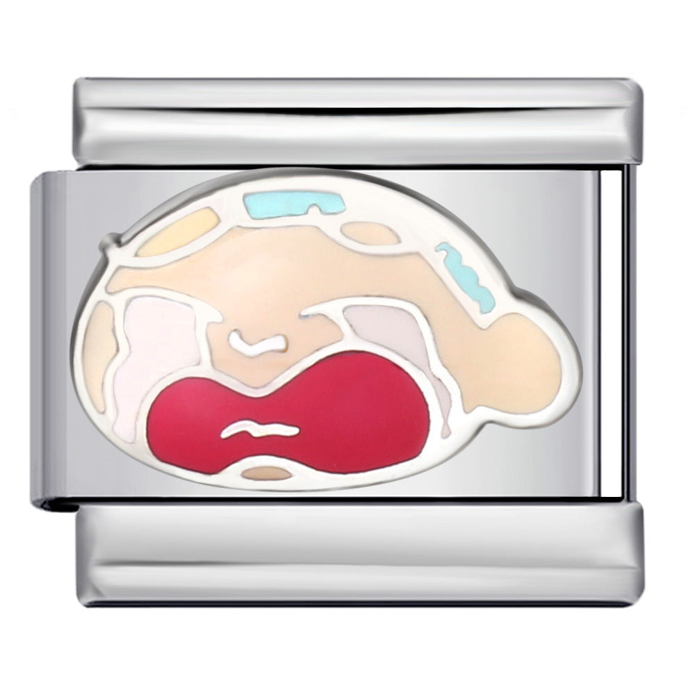 New Cartoon Character Italian Modular Bracelet Stainless Steel Welded DIY Stretch Link Bracelet