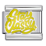 New Personalized English Italian Module Bracelet Titanium Steel Welding Drip Oil DIY Elastic Free Splicing Bracelet