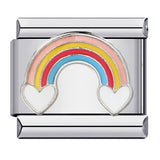 Rainbow Element Stainless Steel Italian Module Bracelet Welding Drip Oil Pattern DIY Bracelet Italian Charm