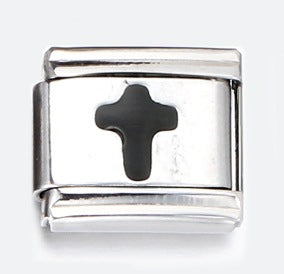 New Titanium Steel Black Alphabet DIY Italian Charm Bracelet Custom Name Link Chain