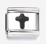 New Titanium Steel Black Alphabet DIY Italian Charm Bracelet Custom Name Link Chain