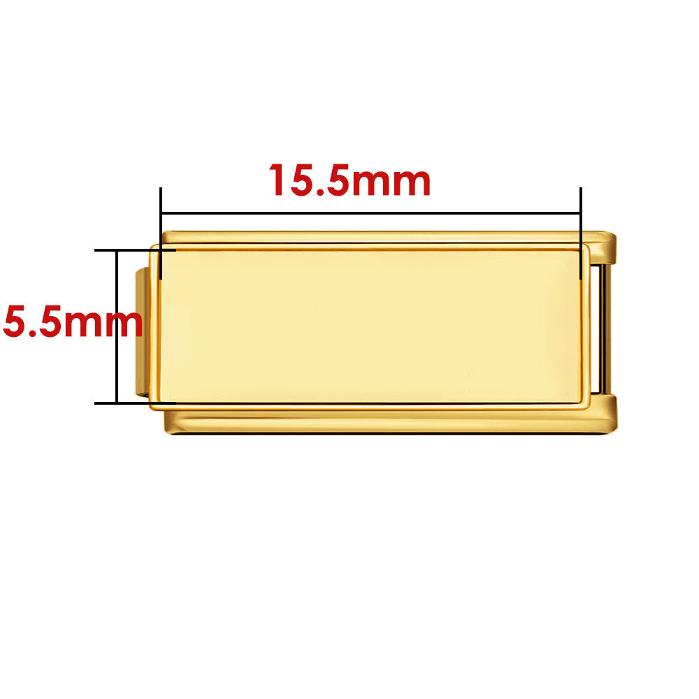 New Photo Empty Base Italian Module Bracelet Round Heart Shaped Titanium Steel DIY Free Splicing Bracelet Accessories