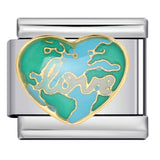 Colorful Drip Oil Love Element Italian Module Bracelet Welding Pattern DIY Elastic Splicing Stainless Steel Bracelet