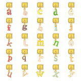 Gold Background, Colorful Oil Dripping Letters, Italian Module Bracelet, Titanium Steel Welded Hook, Fashionable and Simple Wristband Accessory