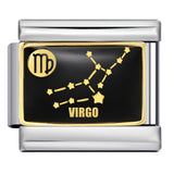 New 12 Constellation Series Italian Module Bracelet Stainless Steel Welding Gold Plating Drip Oil DIY Pattern Bracelet