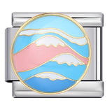 Architectural Logo Italian Module Bracelet DIY Welding Drip Oil Bracelet Elastic Splicing Stainless Steel Strap Chain