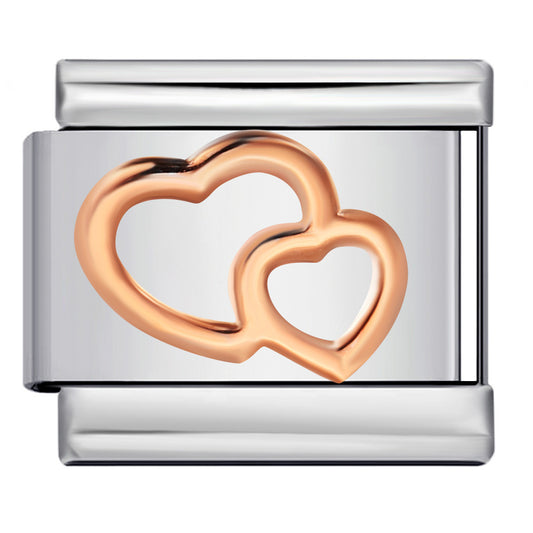 Gold and Silver Stamping Pattern Italian Module Bracelet Titanium Steel Drip Oil DIY Splicing Bracelet Wholesale