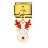 Single Hook Christmas Style Italian Module Bracelet with Gold Sole and Elastic Splicing DIY Titanium Steel Strap Chain