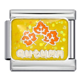 Four Season Element Gold-plated Oil Drop DIY Italian Module Bracelet with Personalized Welding Pattern Stainless Steel Bracelet