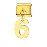 Single Digital Italian Module Bracelet Stainless Steel Hook Pendant DIY Elastic Bracelet Accessory