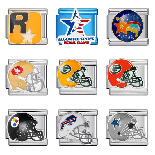 Helmet Series Titanium Steel Welding Pattern DIY Italian Module Bracelet Personalized Elastic Splicing Bracelet Wholesale