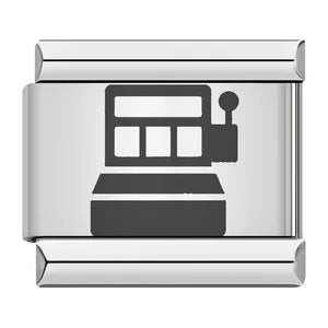 Laser Carving Chess and Card Game Italian Module Bracelet Stainless Steel DIY Splicing Elastic Bracelet