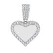 New Micro Inlaid Zircon Heart-shaped Circular Pendant DIY Personalized Picture Photo Making Necklace Birthday Gift