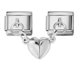 Magnetic Suction Heart-shaped Double Pendant Bracelet Accessory Titanium Steel DIY Free Splicing Italian Module Bracelet