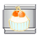 New Dessert Cake Elements Italian Module Bracelet Stainless Steel Welding Drip Oil DIY Fashion Bracelet