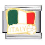 Flag, National Flag, Italian Module, Bracelet, Stainless Steel, Gold-plated, Oil Dripping, Welding Pattern, DIY Bracelet Wholesale
