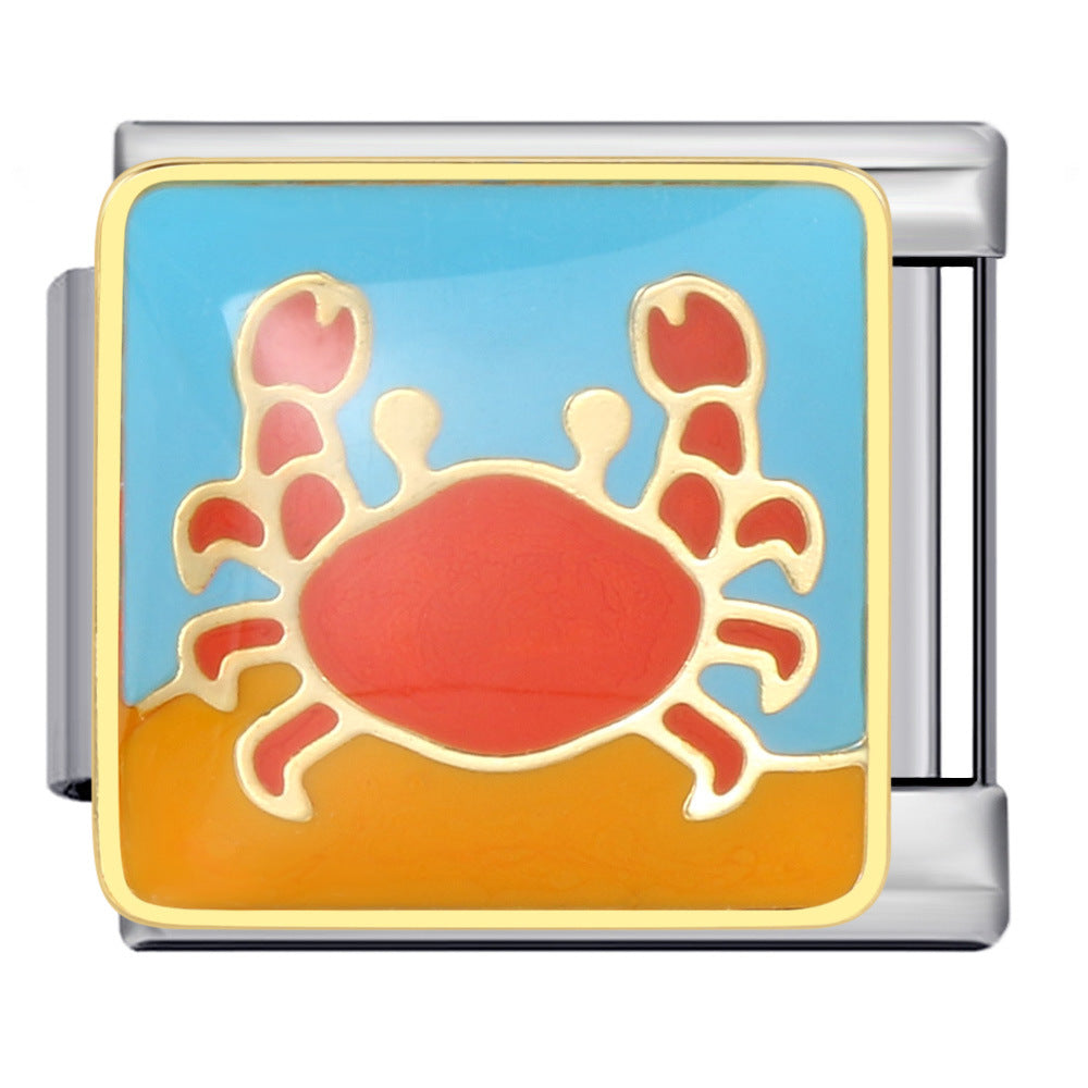 New Haima Dolphin Italian Module Bracelet Stainless Steel Welding DIY Elastic Strap Chain Wholesale