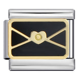 Black Gold Plated Cartoon DIY Italian Modular Bracelet Unique Welded Pattern Stainless Steel Bangle