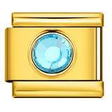 Gold Colored Heart-shaped Circle Diamond Italian Module Bracelet DIY Titanium Steel Welded Elastic Watch Chain Accessory