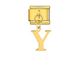 Gold Simplified Letter Italian Module Bracelet Stainless Steel Handmade Hook DIY Splicing Assembly Bracelet