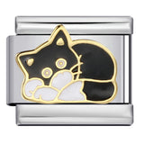 Italian Module Bracelet Stainless Steel Welding Drip Oil Animal Pattern DIY Free Splicing Combination Bracelet Accessories